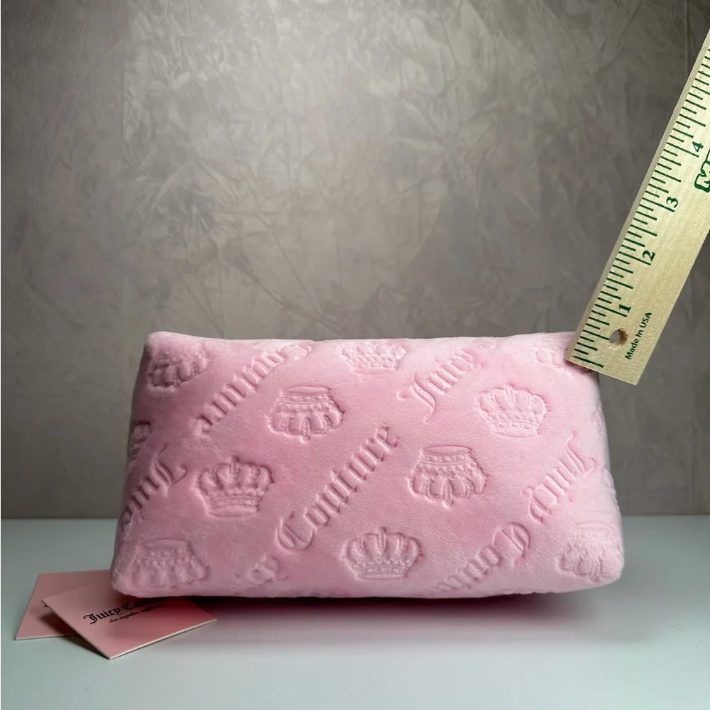 Juicy Couture Pink Embossed Crown Cosmetic Pouch